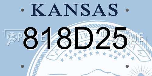 818D25 Kansas License Plate
