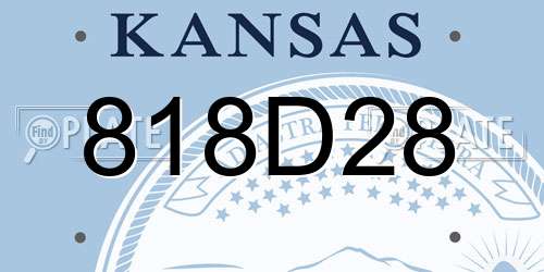 818D28 Kansas License Plate
