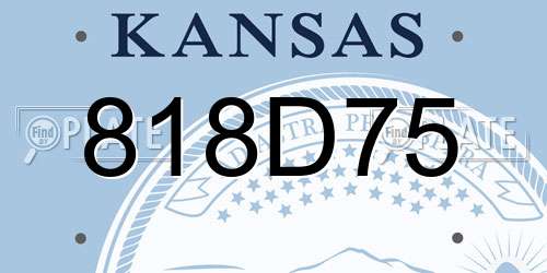 818D75 Kansas License Plate