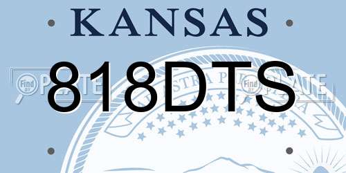818DTS Kansas License Plate
