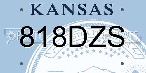 818DZS Kansas License Plate