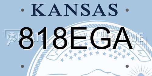 818EGA Kansas License Plate