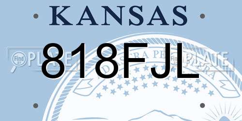 818FJL Kansas License Plate