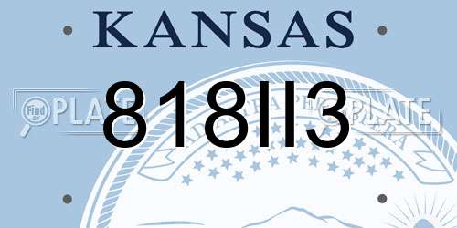 818II3 Kansas License Plate