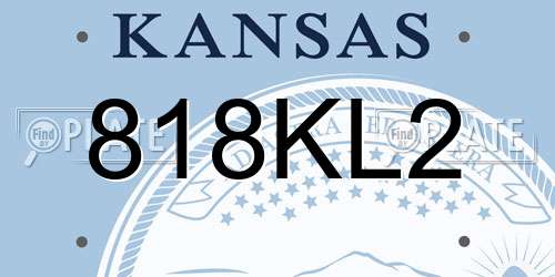 818KL2 Kansas License Plate