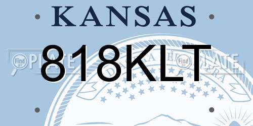 818KLT Kansas License Plate