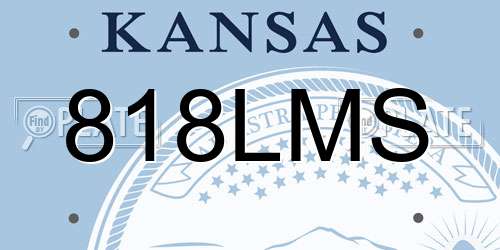 818LMS Kansas License Plate