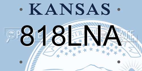 818LNA Kansas License Plate