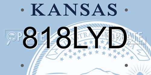 818LYD Kansas License Plate
