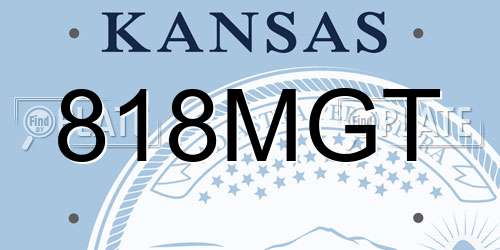 818MGT Kansas License Plate