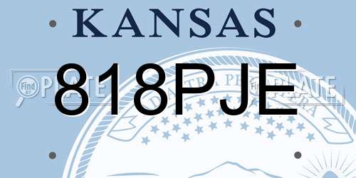 818PJE Kansas License Plate