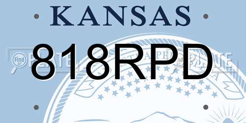 818RPD Kansas License Plate