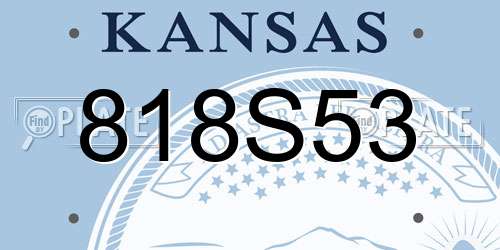 818S53 Kansas License Plate