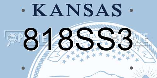 818SS3 Kansas License Plate