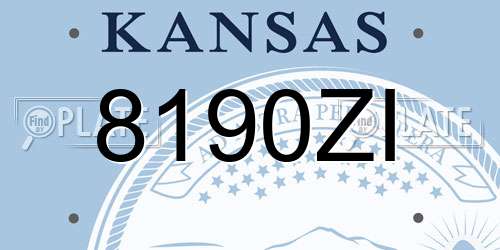 8190ZI Kansas License Plate