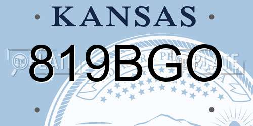 819BGO Kansas License Plate