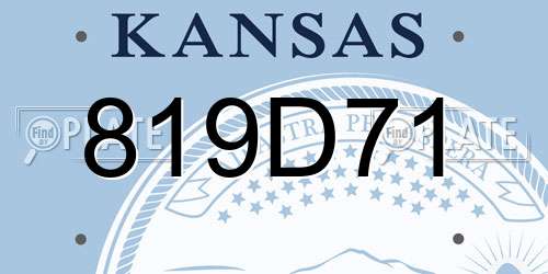 819D71 Kansas License Plate
