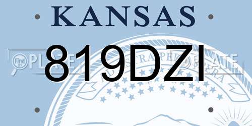 819DZI Kansas License Plate