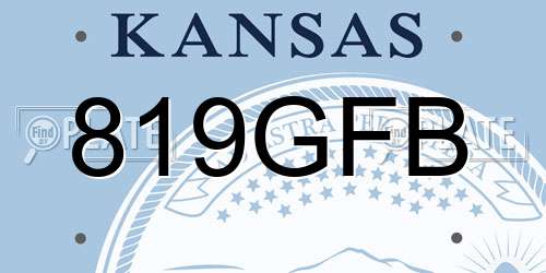 819GFB Kansas License Plate