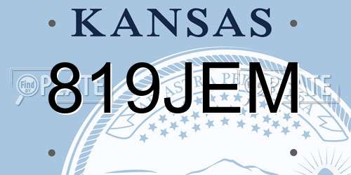 819JEM Kansas License Plate