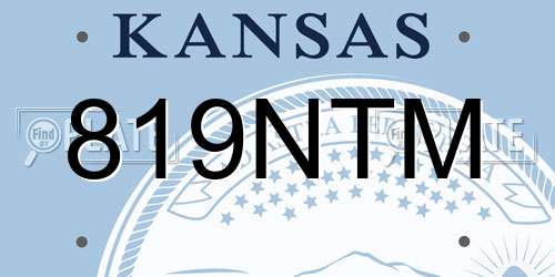 819NTM Kansas License Plate