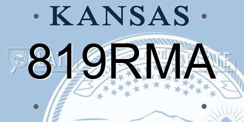 819RMA Kansas License Plate