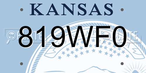819WF0 Kansas License Plate