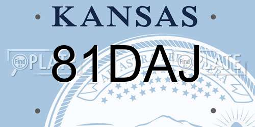 81DAJ Kansas License Plate