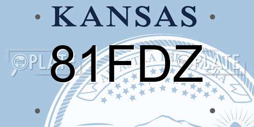 81FDZ Kansas License Plate