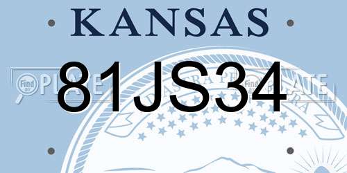 81JS34 Kansas License Plate