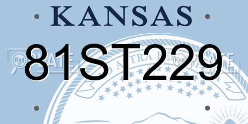 81ST229 Kansas License Plate