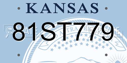 81ST779 Kansas License Plate