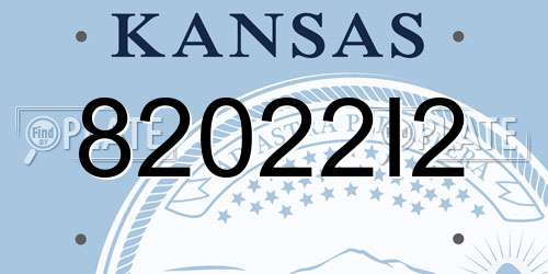 82022I2 Kansas License Plate