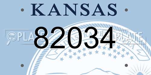82034 Kansas License Plate