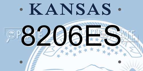8206ES Kansas License Plate