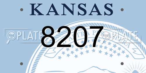 8207 Kansas License Plate