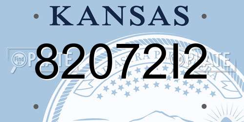 82072I2 Kansas License Plate