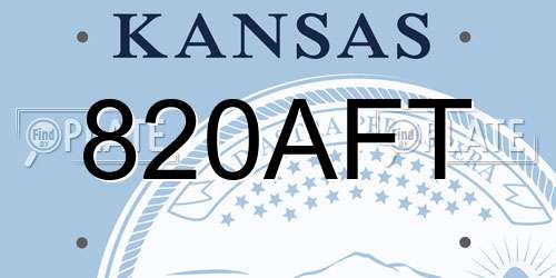 820AFT Kansas License Plate