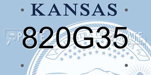 820G35 Kansas License Plate