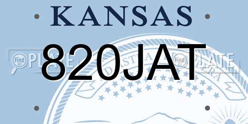 820JAT Kansas License Plate