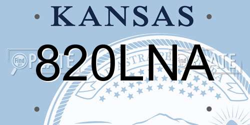 820LNA Kansas License Plate