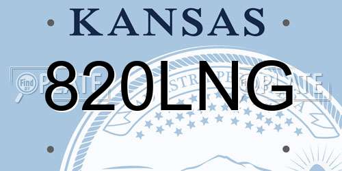 820LNG Kansas License Plate