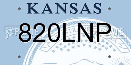 820LNP Kansas License Plate