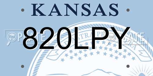 820LPY Kansas License Plate
