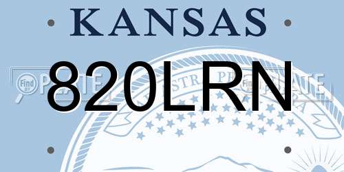 820LRN Kansas License Plate