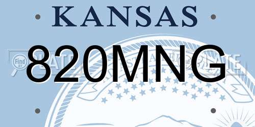 820MNG Kansas License Plate