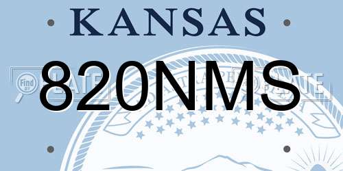 820NMS Kansas License Plate