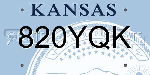 820YQK Kansas License Plate