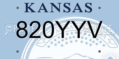 820YYV Kansas License Plate