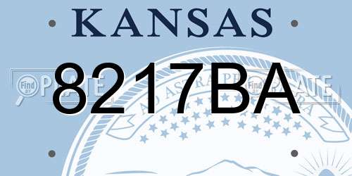 8217BA Kansas License Plate
